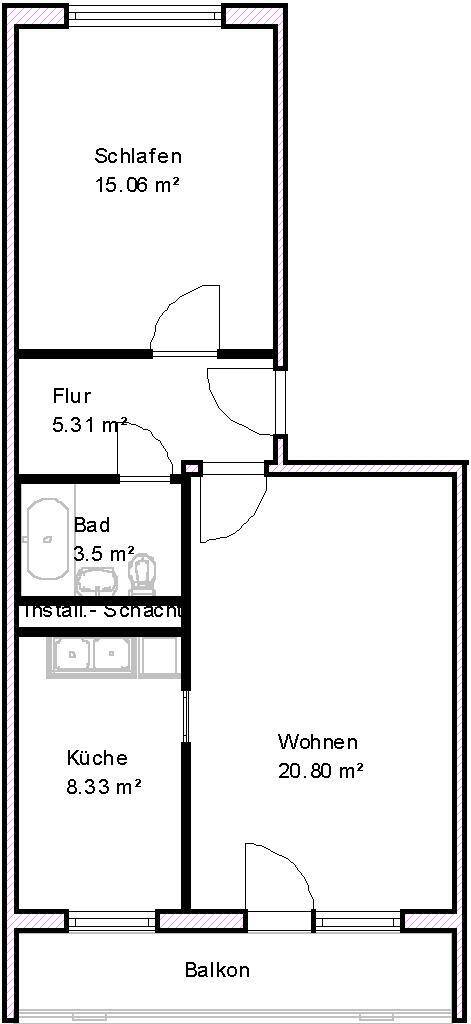 Attraktive Zwei-Zimmerwohnung mit Balkon! – Magdeburg – Vorschaubild 2