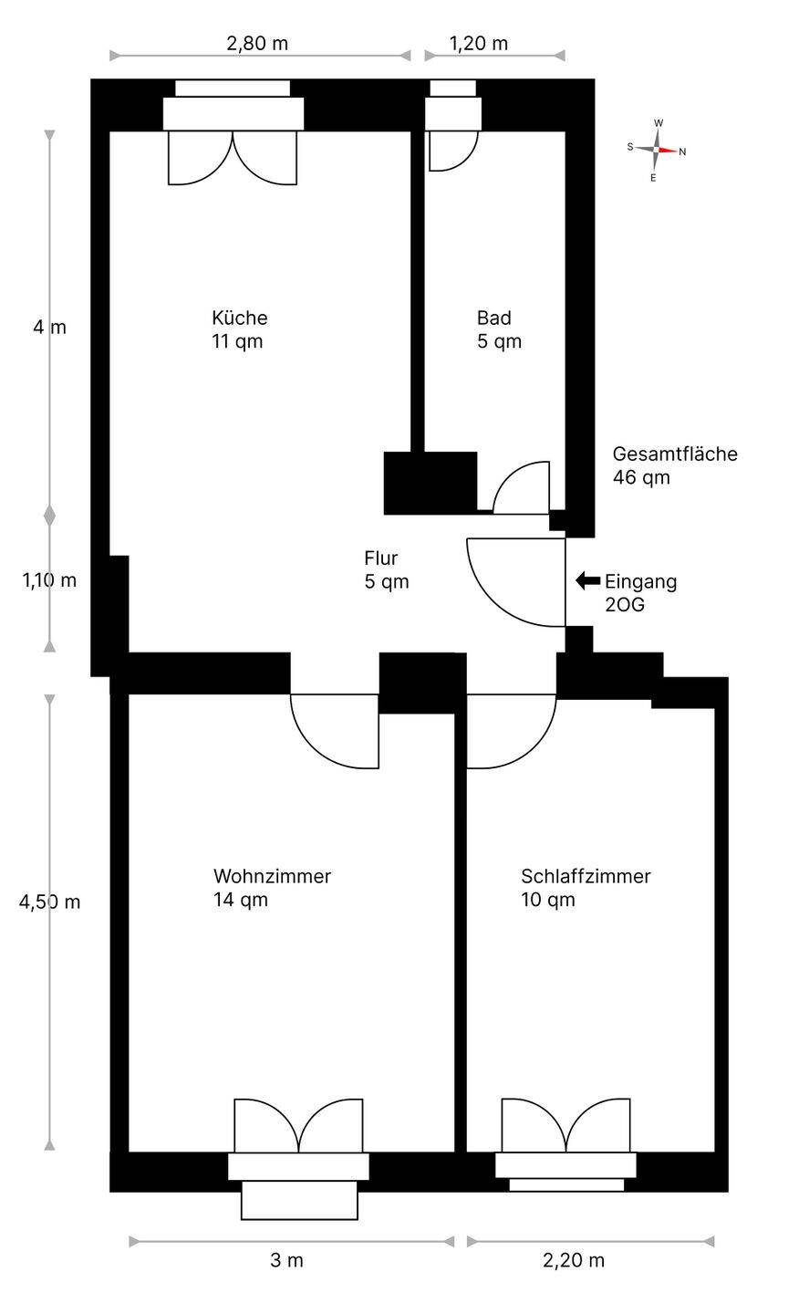 Bezugsfreie 2-Raum-Wohnung mit Balkon