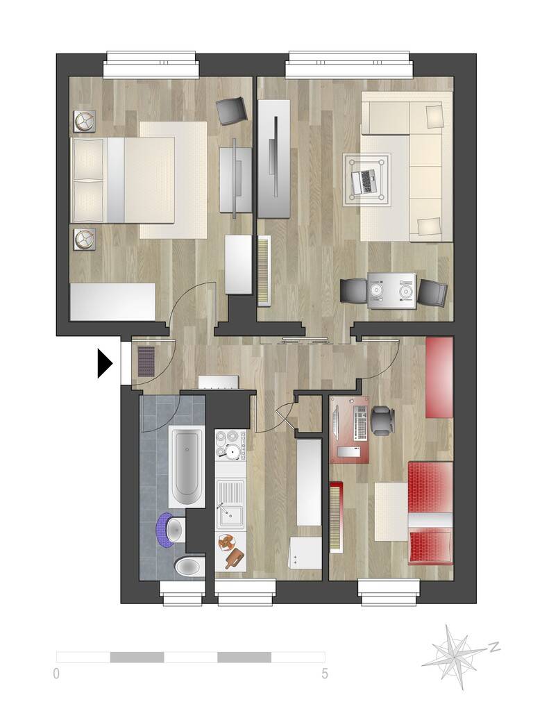 3-Zimmer-Wohnung und alle Räume mit Fenster – Chemnitz – Vorschaubild 4