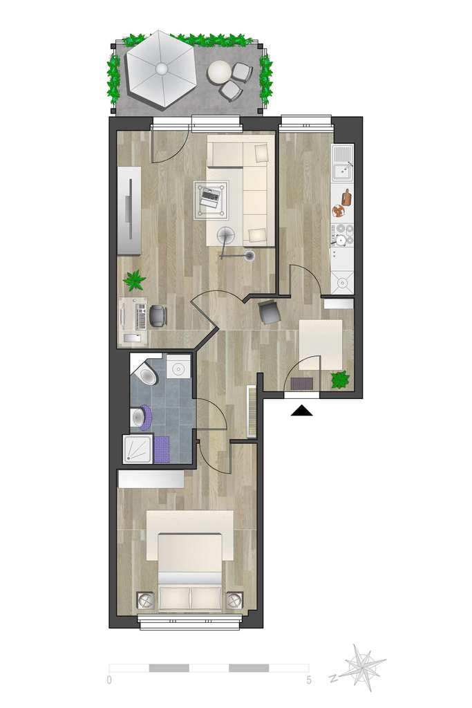 Tolle Balkonwohnung mit großer Dusche – Chemnitz – Vorschaubild 5
