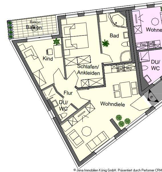 Moderne Dreiraumwohnung mit Balkon in hervorragender Lage – Jena – Vorschaubild 9