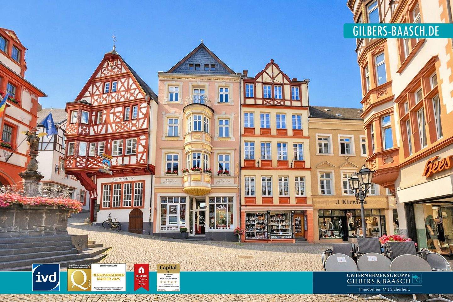 Traditionsreiches Wohn- und Geschäftshaus in Toplage am Markt mit großzügiger Maisonette-Wohnung – Bernkastel-Kues – Bild 1 von 6
