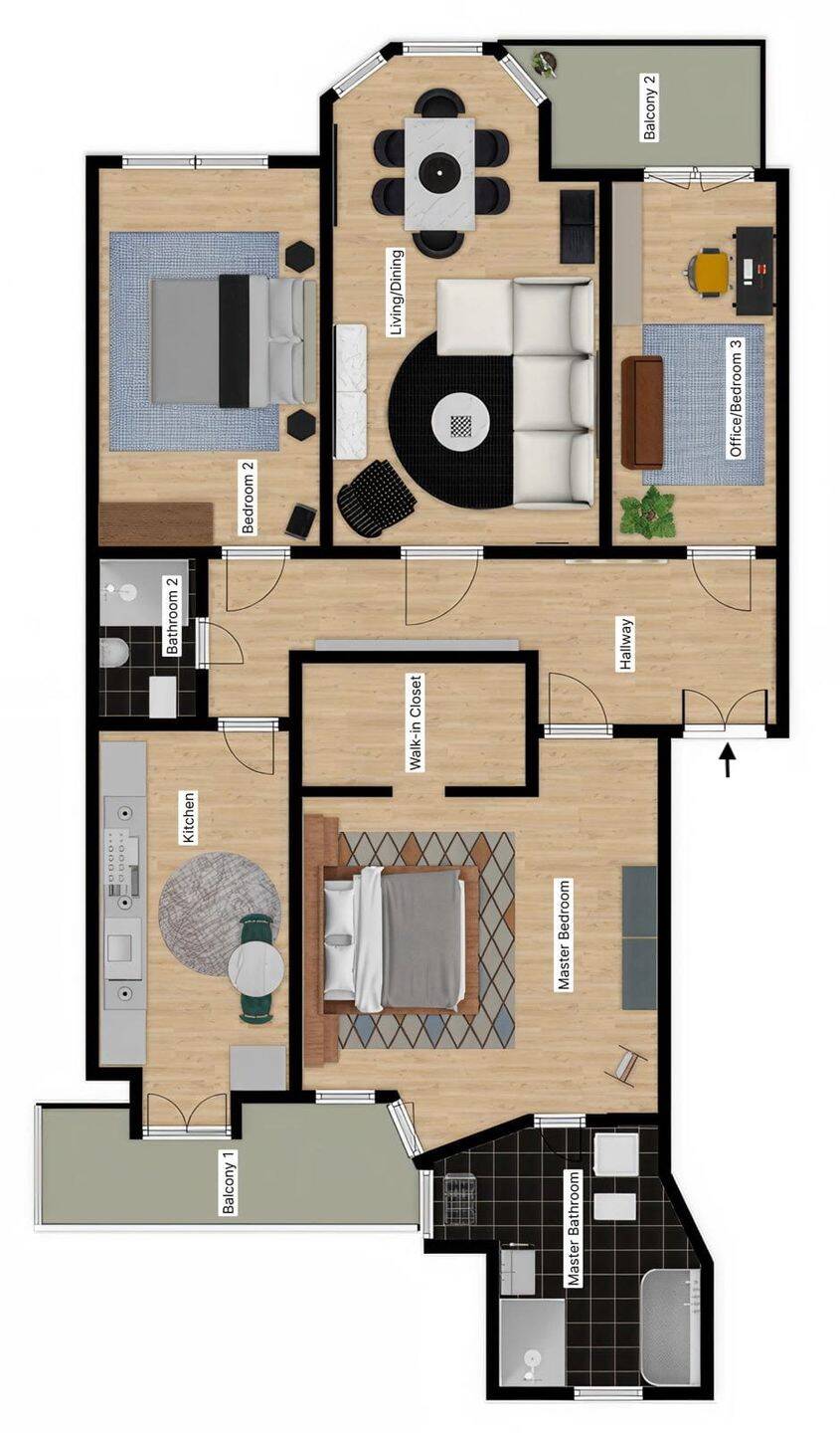 Helle 4 Zr. Wohnung, EBK, 2x Balkon, 2x Bad & Top-Anbindung – Leipzig – Vorschaubild 4