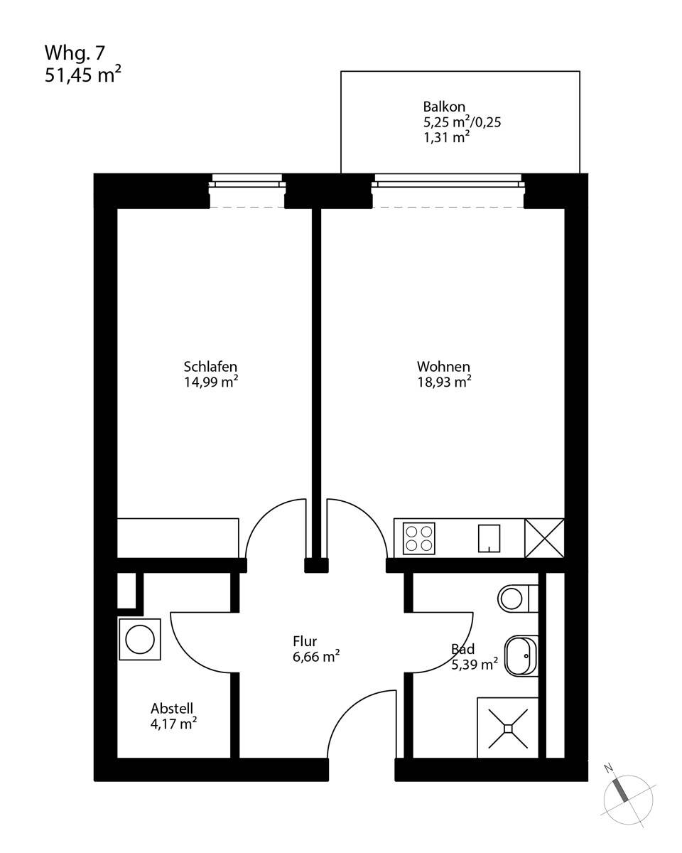 EICHE43 + Neubau zwischen Stadt und Grün + 2-Zimmer-Eigentumswohnung – Kiel – Vorschaubild 6