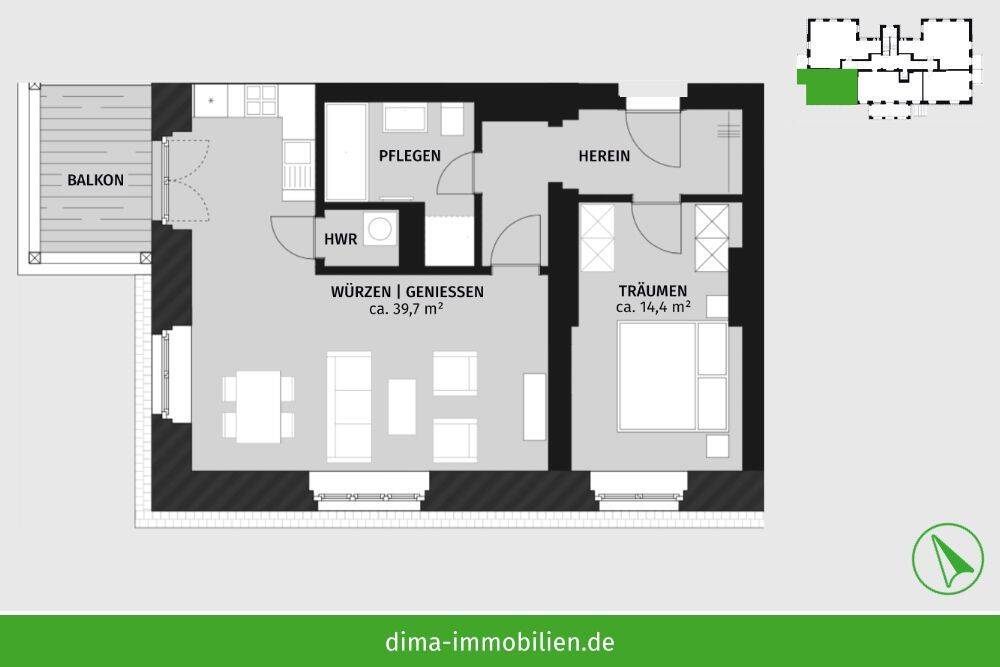 ERSTBEZUG Parkstadt Leipzig | Balkon, Vollbad, HWR, Parkett, Fußbodenheizung, Keller, Lift u.v.m. – Leipzig – Vorschaubild 2