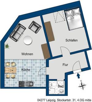 2 Raum Wohnung im Dachgeschoss – 4277 Leipzig – Vorschaubild 2