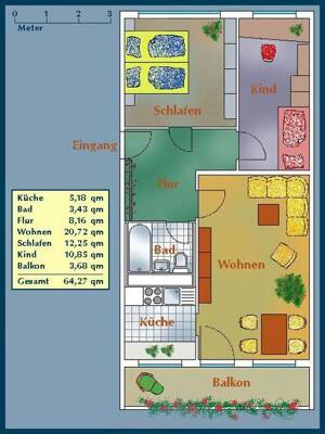 Ansprechende und günstig geschnittene 3-Zimmer-Wohnung (WBS) – 1169 Dresden – Vorschaubild 2