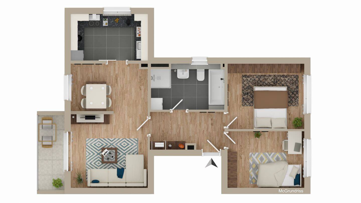 3-Raumwohnung in bester Wohnlage mit Wanne, Dusche und Balkon – Chemnitz – Vorschaubild 9