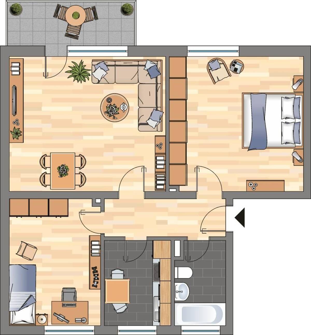 Ab sofort 3-Zimmer-Wohnung in Witten Vormholz mit Balkon – 58456 Witten – Bild 1 von 9