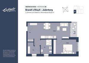 WBS erforderlich | 2-Zi.-Whg. mit Balkon. Anfrage über: https://brandtsring.exklusiv-wohnbau.de – 26349 Jade – Vorschaubild 1