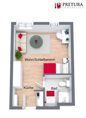 Modernisiertes 1-Zimmerapartment in zentraler Lage – 68199 Mannheim – Vorschaubild 3