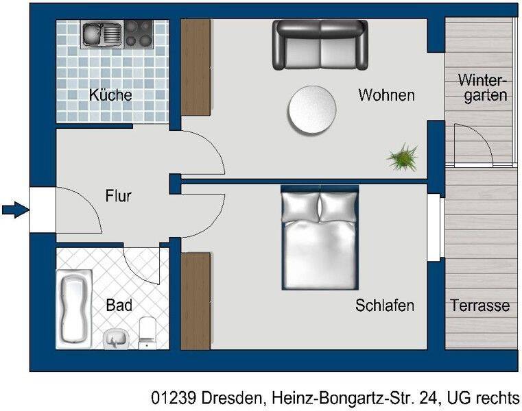 Sanierte 2 Zimmer Wohnung in ruhiger Lage sucht nette Mieter!