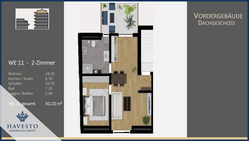 Reserviert!Moderne DG-Wohnung nach KfW-Sanierung: 30 % Tilgungszuschuss & 5 % degressive AfA sichern – Nürnberg – Bild 1 von 1