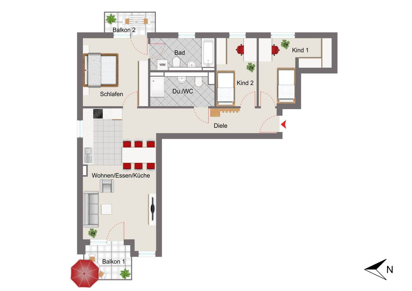 Exklusive 4-Zimmer-Wohnung mit Ost- und Westbalkon direkt am Naturschutzgebiet! – München – Vorschaubild 4