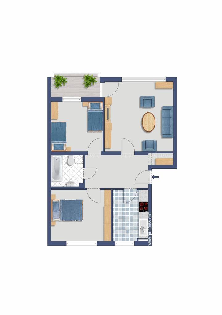Kapitalanlage: gut vermietete 3 Zimmer Wohnung mit Balkon im Erdgeschoß - SOMMERAKTION – Düsseldorf – Vorschaubild 2