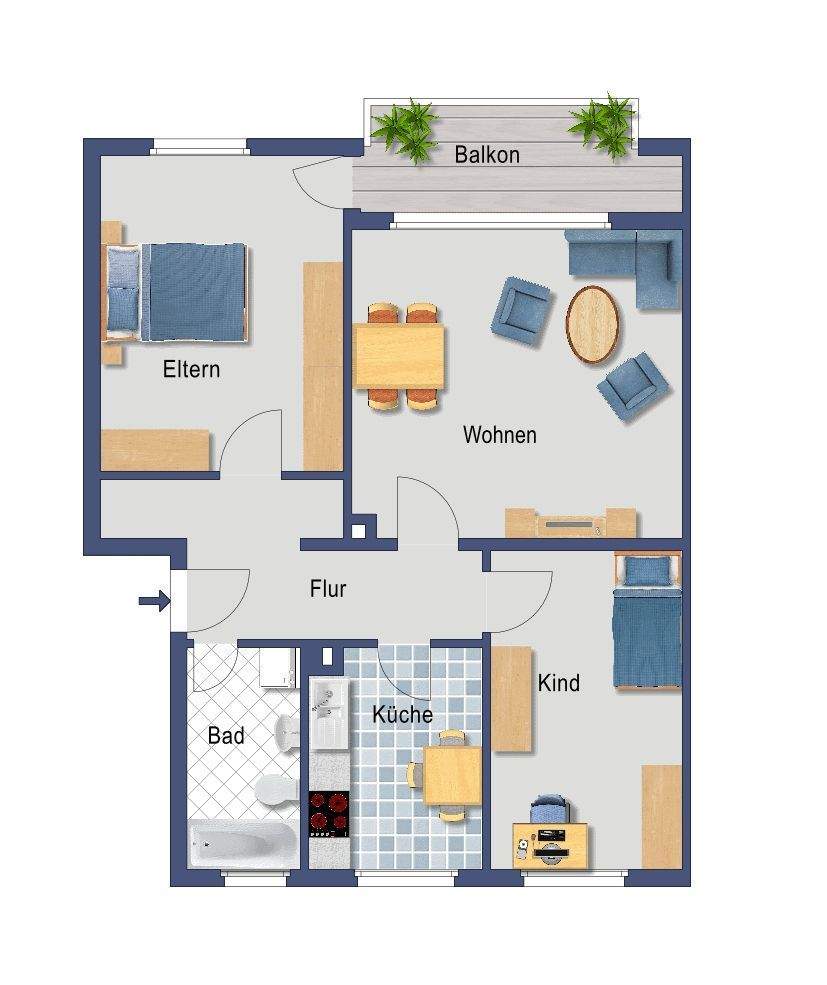 3-Zimmer-Wohnung bezugsfrei – Darmstadt – Bild 1 von 1