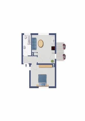 ACHTUNG SOMMERAKTION ! Kapitalanlage! 1-Raum-Wohnung mit Balkon im Erdgeschoß! – 40589 Düsseldorf – Vorschaubild 3