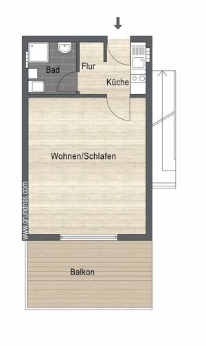 Helles 1-Zimmer-Apartment mit Blick über die Weinberge – 97080 Würzburg – Vorschaubild 6