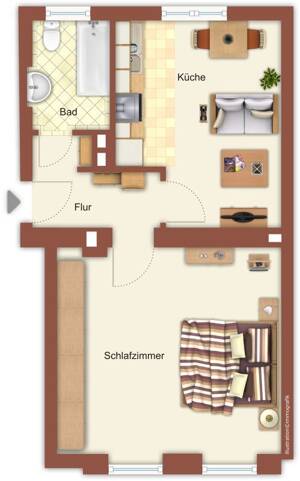 Gemütliche 1-Zimmer-Etagenwohnung in Mönchengladbach 41 m² mit Bad und Wanne