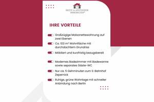 Stilvoll möblierte 3-Zimmer-Maisonettewohnung auf zwei Ebenen - Ruhige Lage in Panketal! – 16341 Panketal – Vorschaubild 2