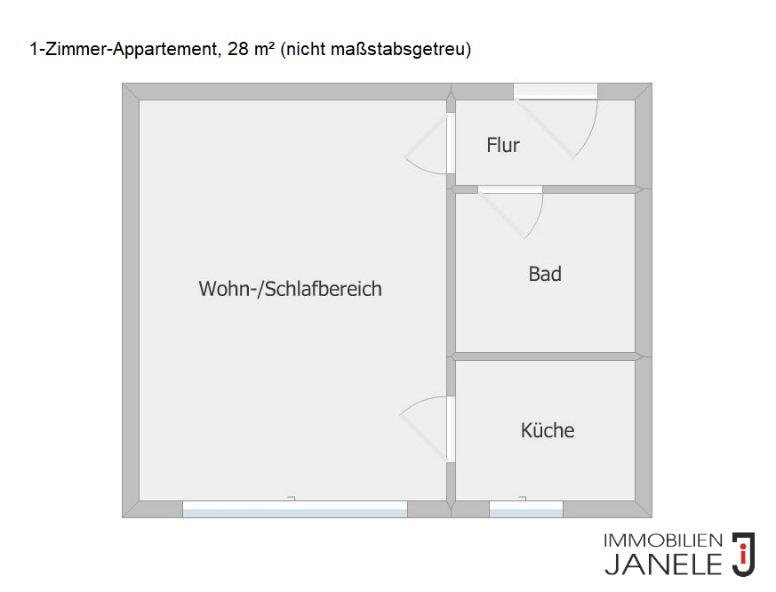 Sonnendurchströmt! 1-Zi.-Appartement in Regensburg-West nähe Kaufmännische Berufsschule – Regensburg – Vorschaubild 5