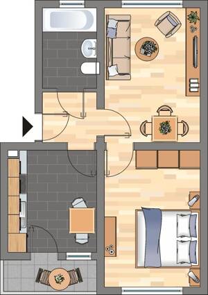 Gemütliche 2-Zimmer-Wonung mit Laminatboden und modernen Badezimmer – 47229 Duisburg – Vorschaubild 2