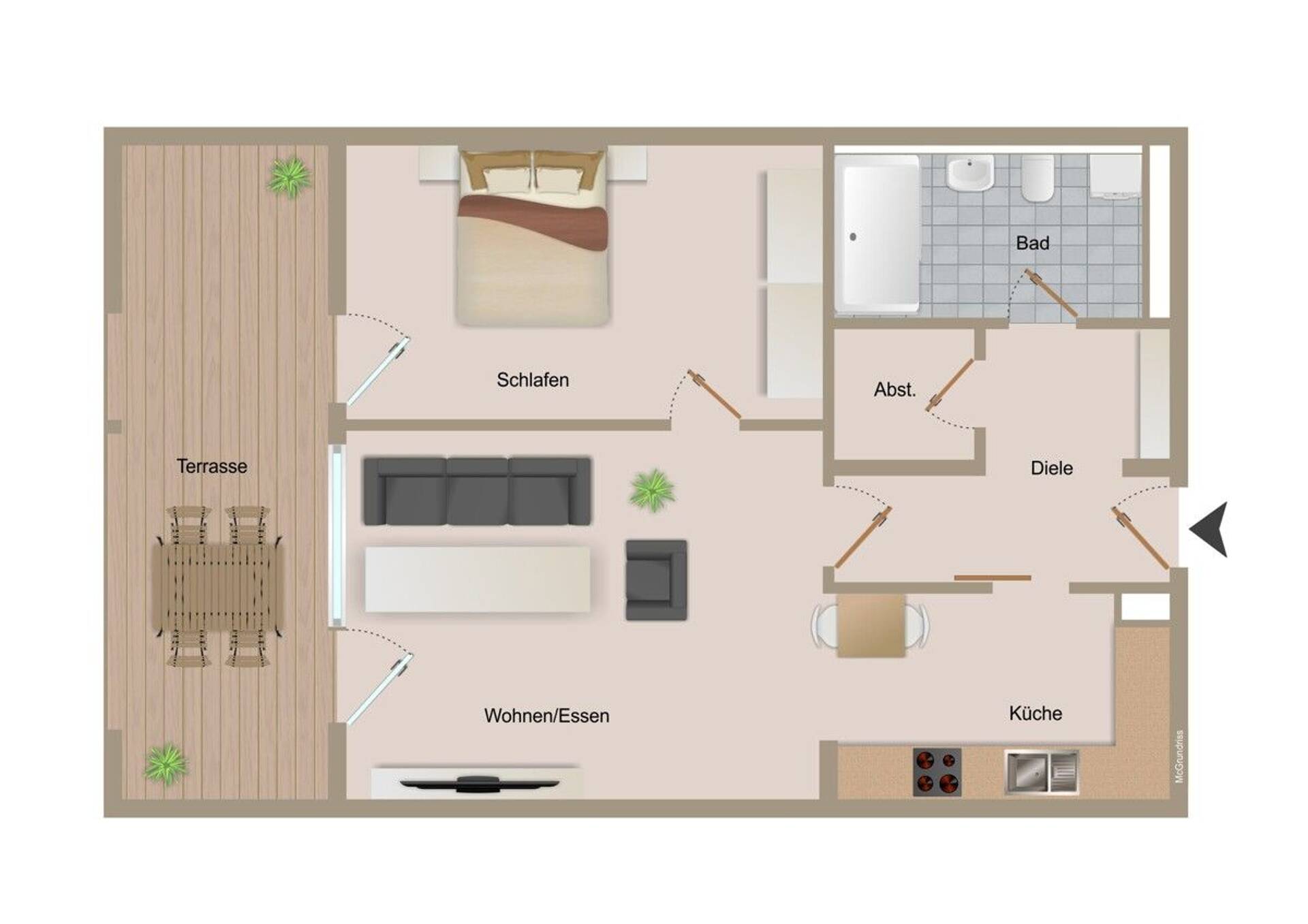 Erdgeschosswohnung in 79183 Waldkirch mit 61,52 m² kaufen