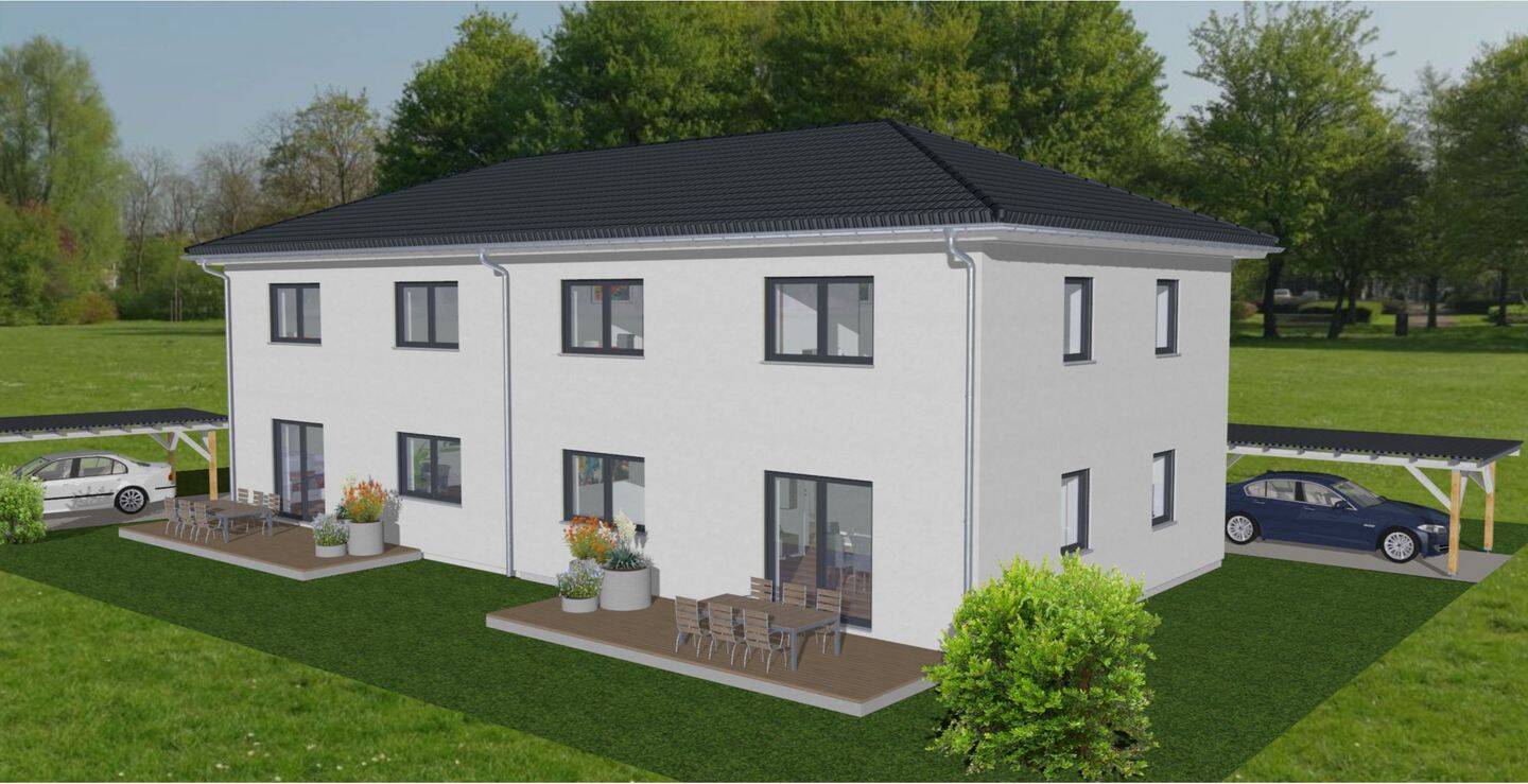 Fertig projektierte Doppelhaushälfte 131 m² inkl. 250 m² Grundstück, Dachgeschoss ausbaufähig – Hirschaid – Vorschaubild 2