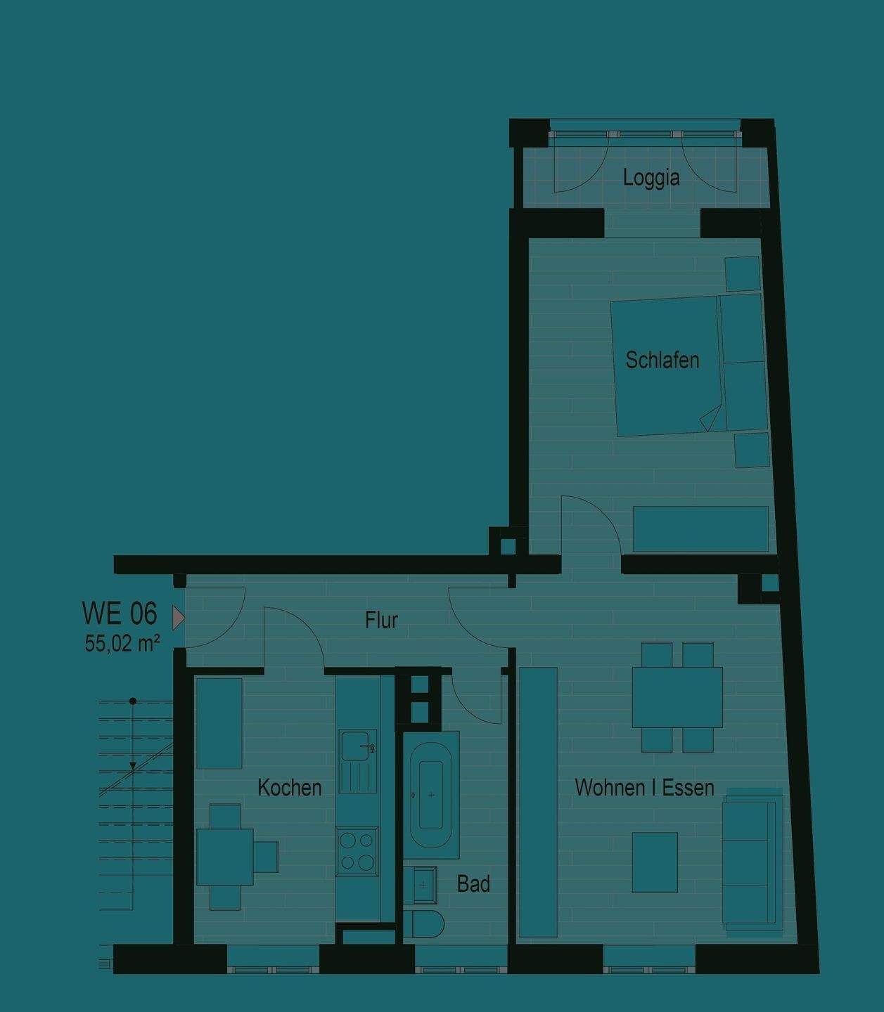 Praktisch geschnittene 2-Zimmer-Wohnung mit Loggia! – Chemnitz – Vorschaubild 7