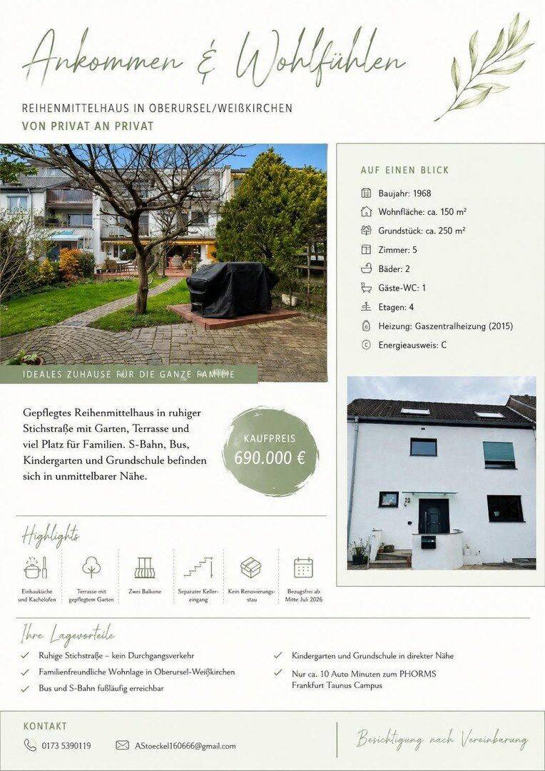 RMH sucht glückliche Familie die im Taunus/ Oberursel / Weißkirchen, etwas EIGENES möchten