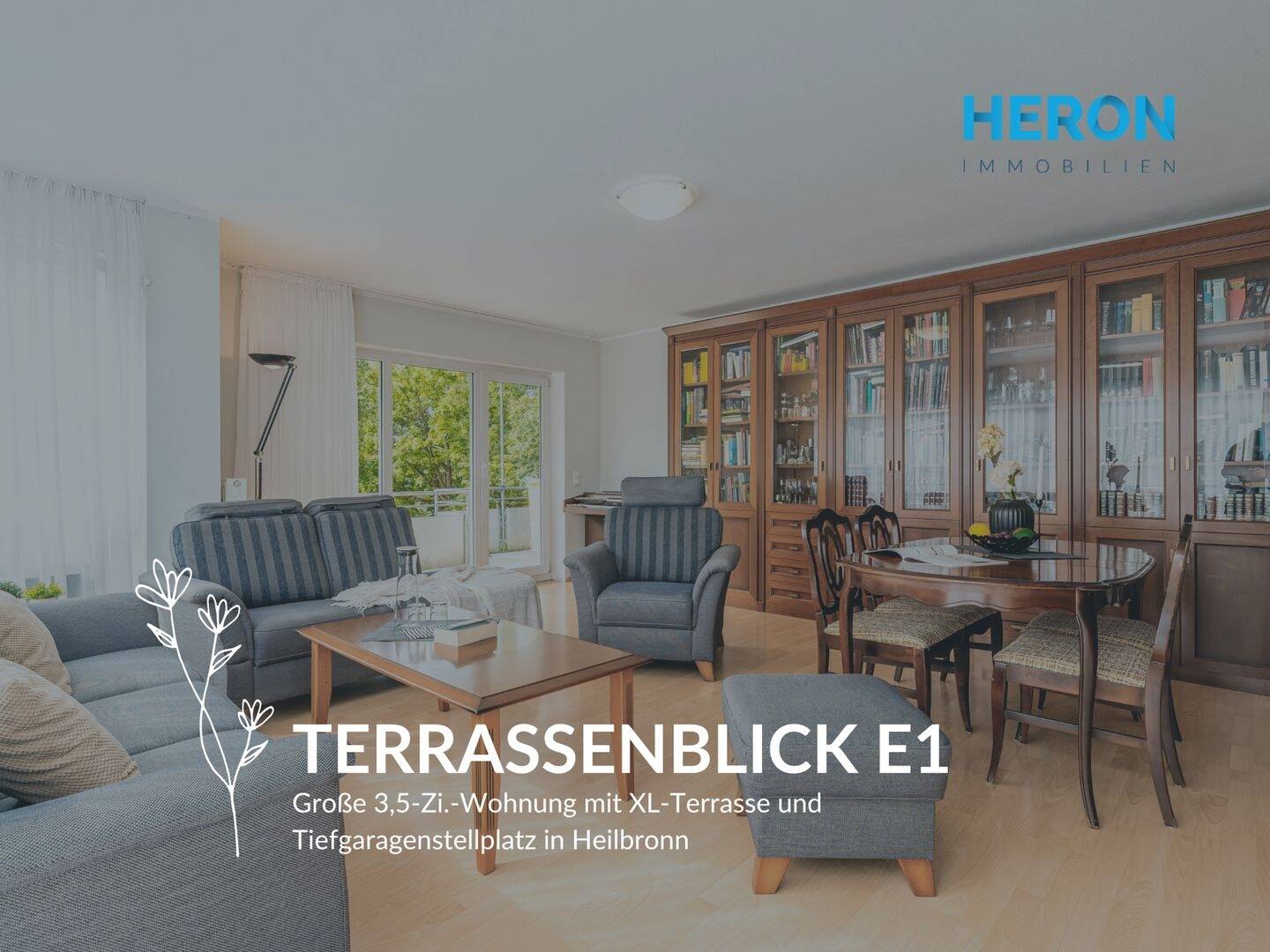 TERRASSENBLICK E1 - Große 3,5-Zi.-Wohnung mit XL-Terrasse und Tiefgaragenstellplatz in Heilbronn – Heilbronn – Bild 1 von 9