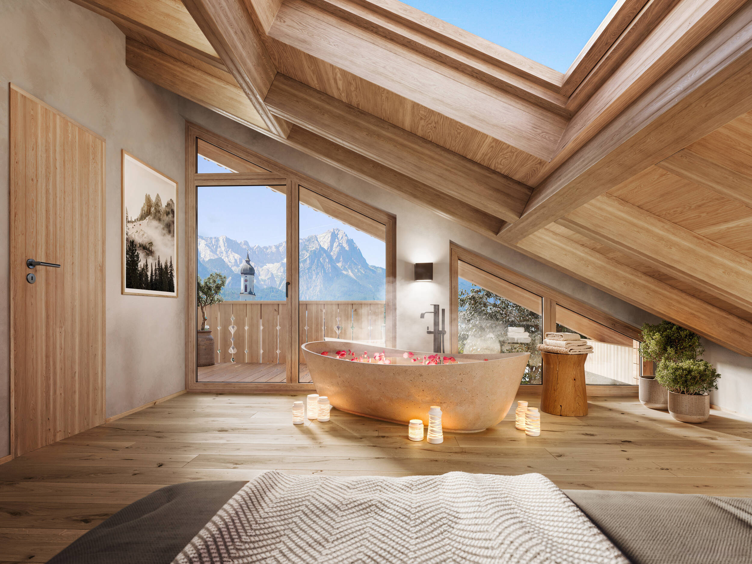 Rarität - Einzigartiges Penthouse mit hohen Decken, Bergpanorama und zwei Balkonen in Innenstadt – Garmisch-Partenkirchen – Vorschaubild 2