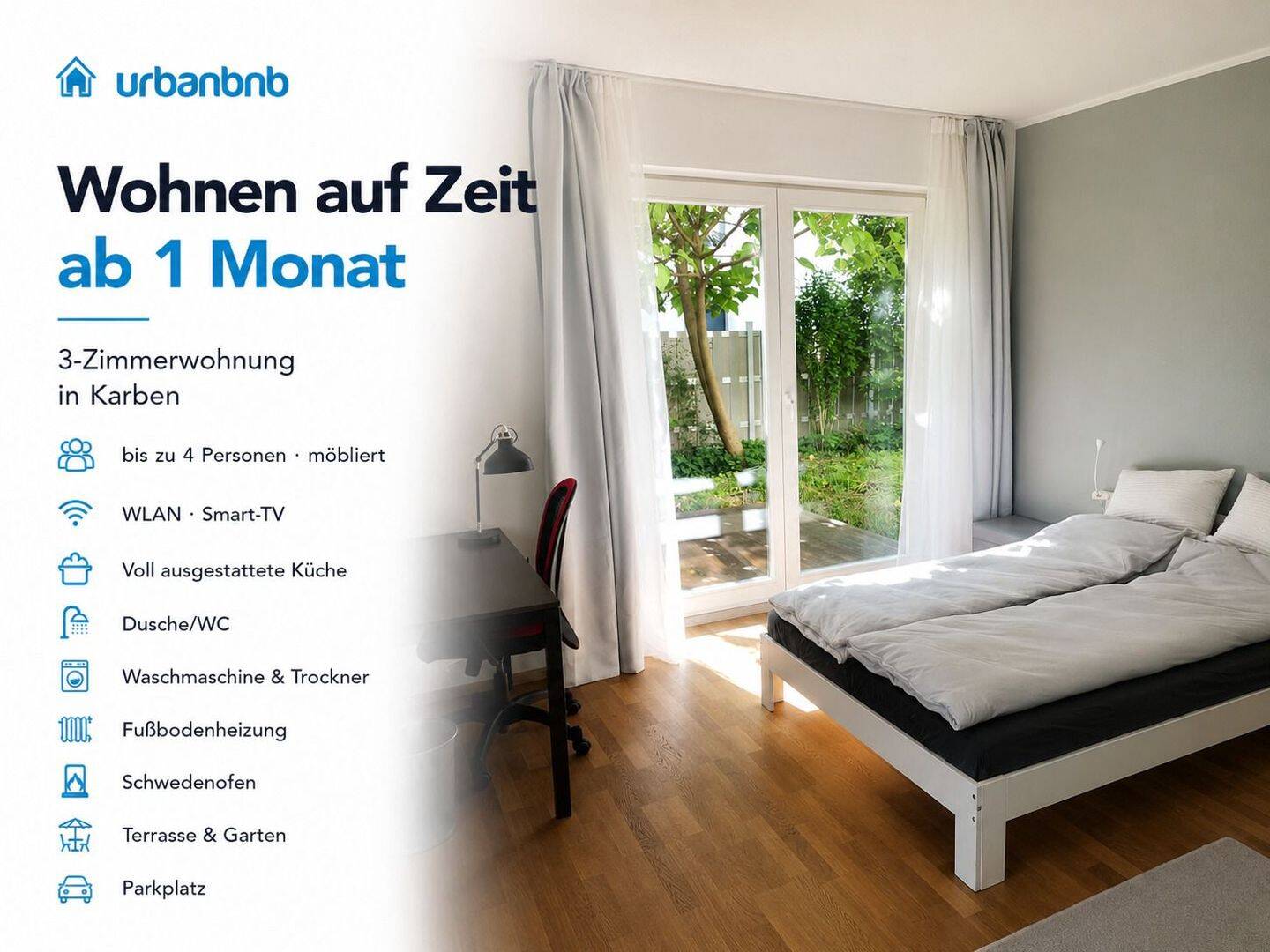Möblierte 3-Zimmerwohnung Karben  - Wohnen auf Zeit