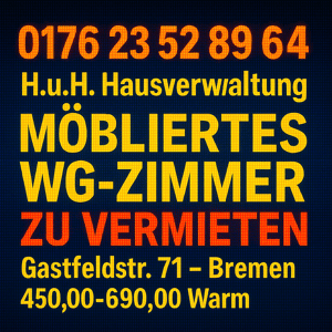 WG Zimmer Gastfeldstr. 71 - Bremen möbliert