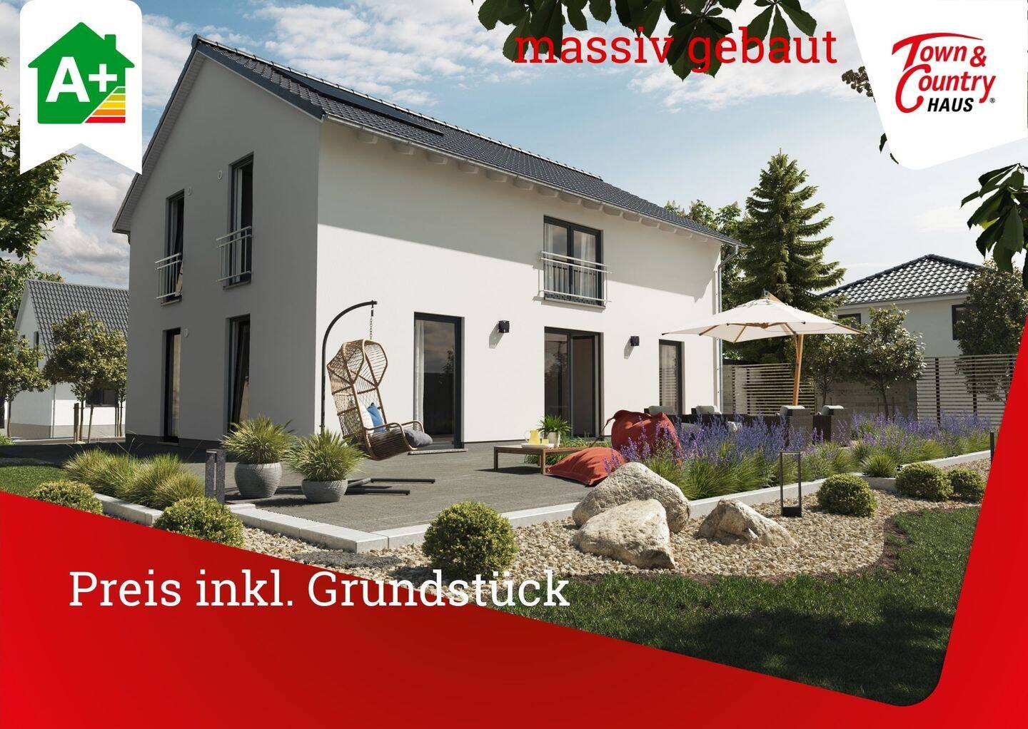 Modern, massiv gebaut, Preis inkl. Grundstück