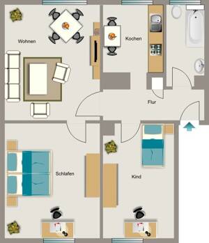 Demnächst frei! 3-Zimmer-Wohnung in Gelsenkirchen Beckhausen – 45899 Gelsenkirchen – Vorschaubild 2
