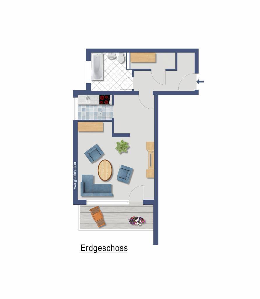 ** 1,5 Zimmer Erdgeschoss Single-Apartment mit Balkon in ruhiger Wohnlage ** – Essen – Vorschaubild 6
