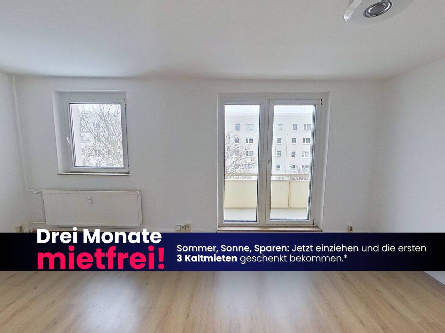 EINZIEHEN UND 3 KALTMIETEN SPAREN: 3-Zimmer-Wohnung mit BALKON und Wannenbad