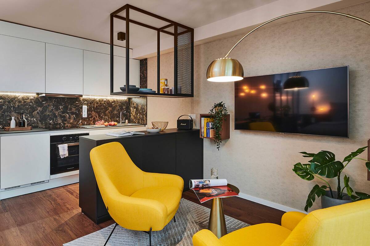 HAVENS LIVING: Kategorie Standard, 1,5 Zimmer vollmöbliertes Apartment Design TECH – 22769 Hamburg – Bild 1 von 9