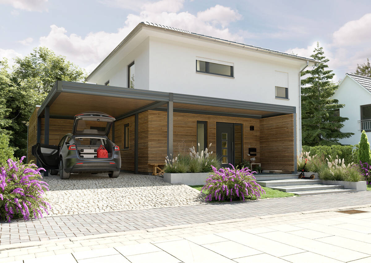 Das Stadthaus mit Carport und Anbau. – 33607 Bielefeld – Bild 1 von 9