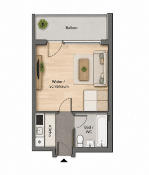Kapitalanlage in Uni-Nähe: Vermietetes 1-Zimmer-Appartement mit Balkon – 93051 Regensburg – Vorschaubild 5