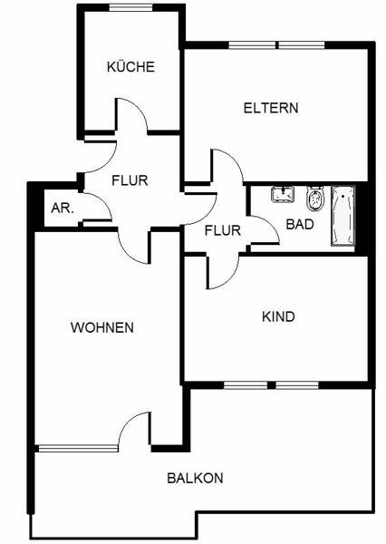 Top-Wohnlage und neu renoviert! 3-Zimmer-Wohnung mit großem Sonnenbalkon – Nürnberg – Vorschaubild 2