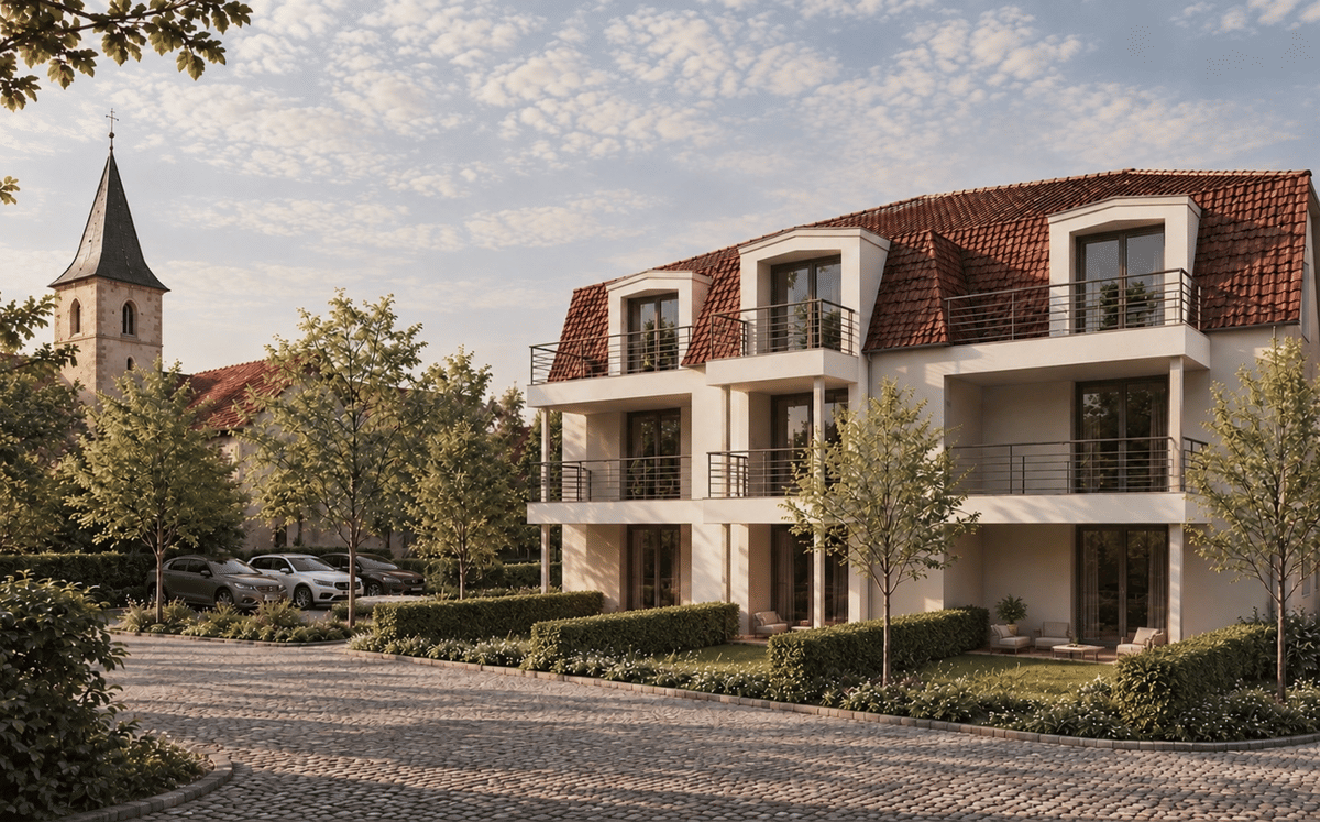 DAS.GUT Elsendorf #8: 2-Zimmer-Wohnung im Dachgeschoss mit großem Balkon – 96132 Schlüsselfeld – Bild 1 von 7