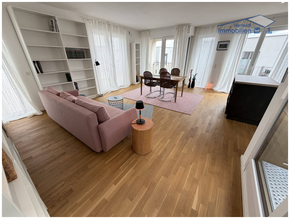 Möblierte 2-ZKB-Luxus-Neubauwohnung mit Südwest-Terrasse & TG-Stellplatz am Papierbach - bezugsfrei – Landsberg am Lech – Vorschaubild 3