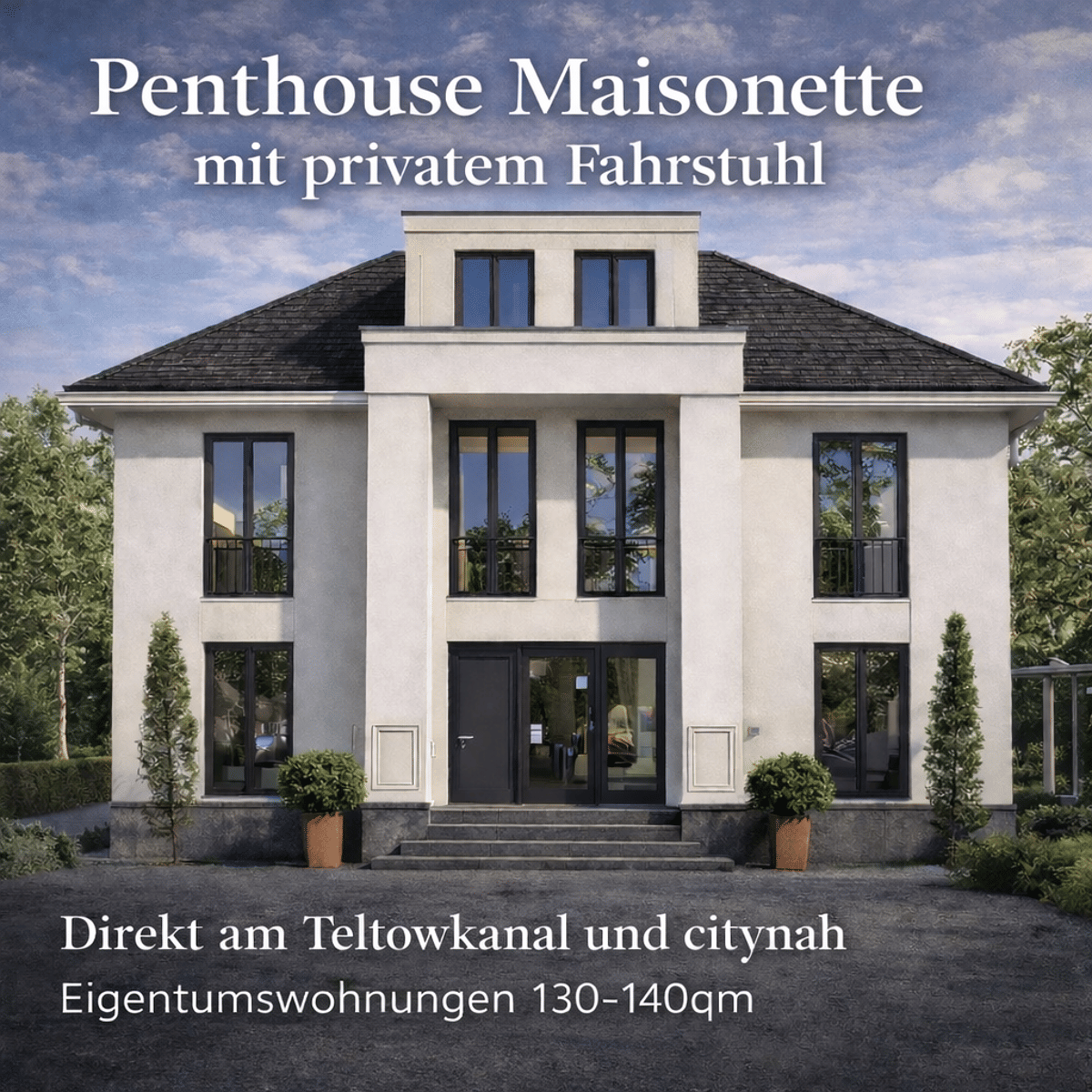 Barrierearmes Luxus-Penthouse am Teltowkanal mit eigenem Privatlift – 14109 Berlin – Bild 1 von 5