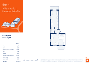 2-Zimmer-Apartment im 3.OG mit Balkon zur Parkseite (B22) – 53129 Bonn – Vorschaubild 4