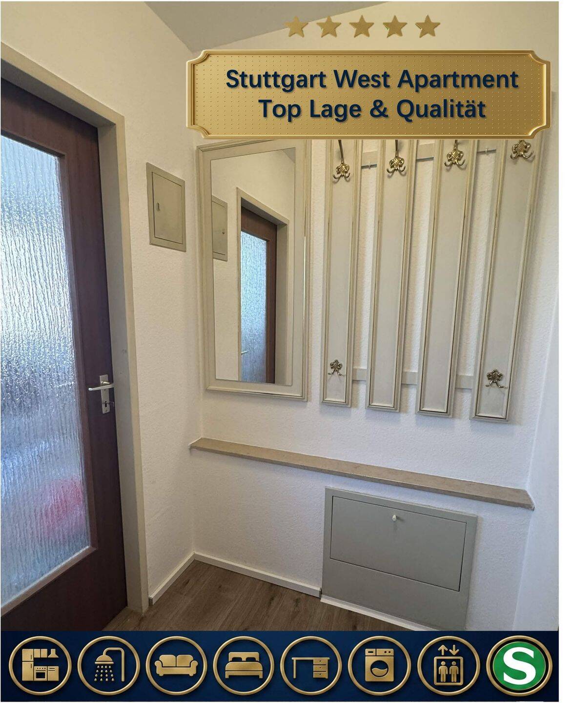 1,5- Zi-Wohnung mit Balkon & optionalem Stellplatz in Stuttgart-West, Wohnung auf Zeit – Stuttgart – Vorschaubild 6