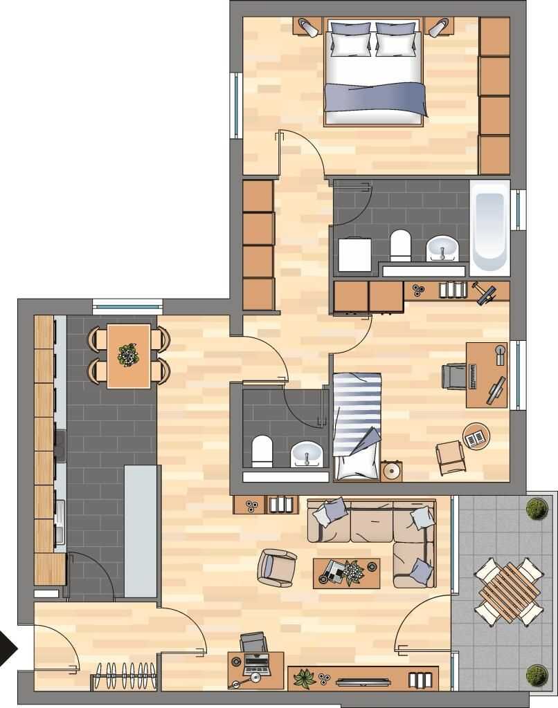 Demnächst frei! Helle 3-Zimmer-Wohnung in Wuppertal Elberfeld – Wuppertal – Vorschaubild 2