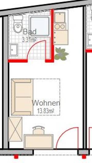 Einzimmerwohnung in einer fantastischen Lage in Bremen – 28205 Bremen – Vorschaubild 2
