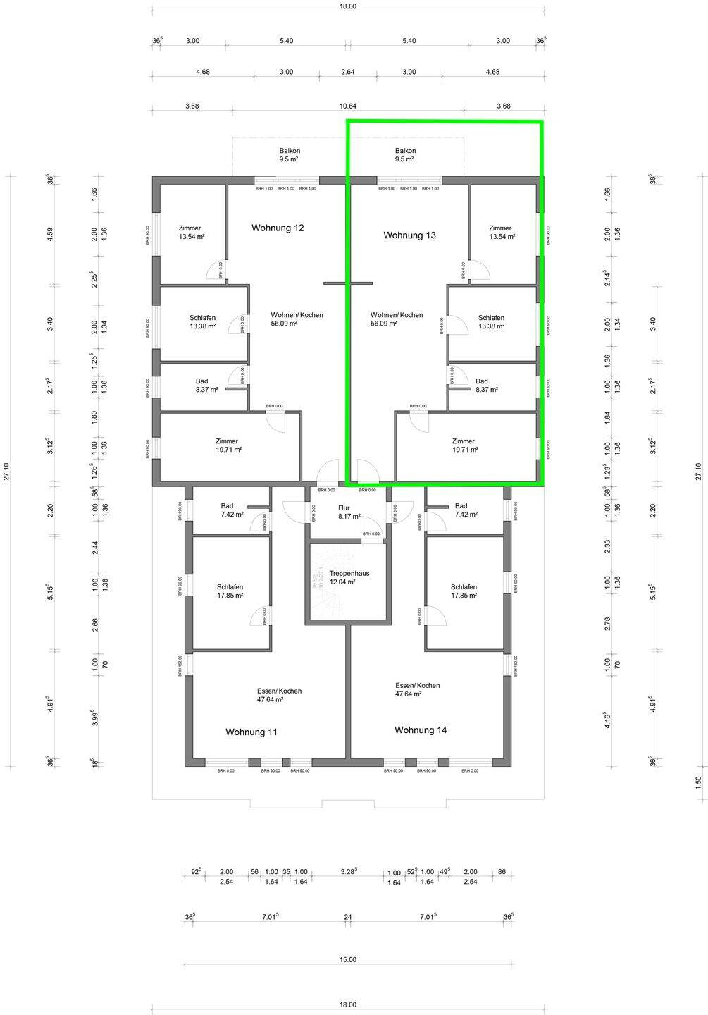 4 Raum Wohnung, Wohnung 13, Dachgeschoss – Bad Doberan – Vorschaubild 3